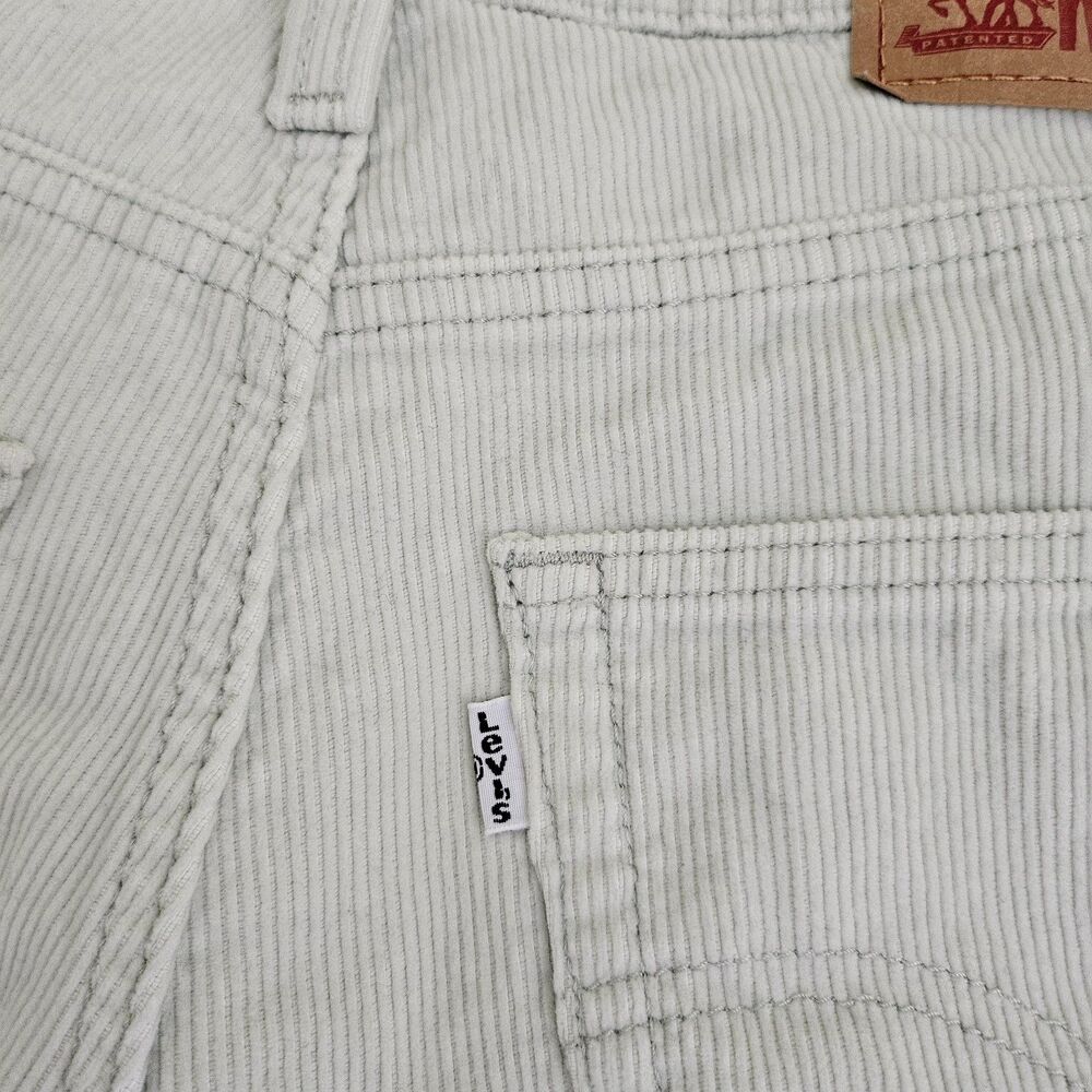 Levi's 94 Baggy Jeans Womens‎ 29 Mint Green Corduroy Loose Fit Straight Leg Y2K - Picture 7 of 11